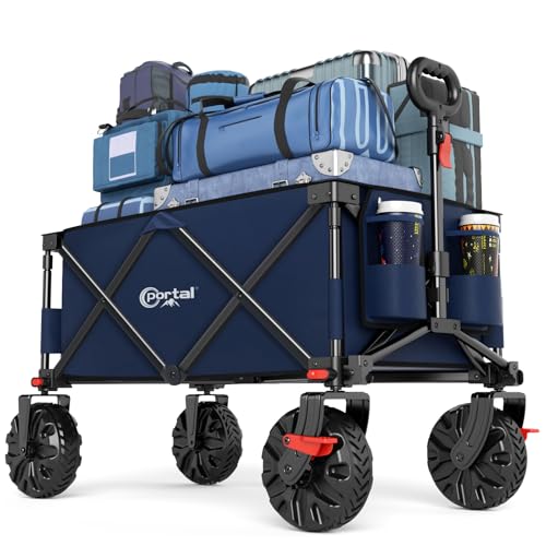 PORTAL Bollerwagen faltbar schnellspannere breite Reifen 102KG Klappwagen...