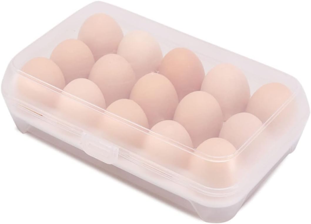 15grid Transparent Egg Container Durable Plastic Egg Holder for Refrigerator Storage Prevents Breakage and Preserves Freshness for Kitchen Organization