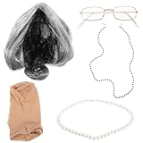 Accessoires de cosplay : cette perruque très détaillée et réaliste complétera parfaitement votre costume de vieille dame