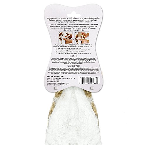 Image of Best Pet Supplies Squeaky Dog Toys with Soft Durable Fabric for Small, Medium and Large Pets Interactive Toy for Indoor Play, Supports Active Biting and Play - Snow Leopard, Medium