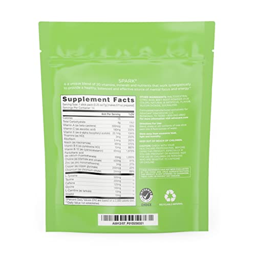 Advocare Spark Vitamin & Amino Acid Supplement - Focus And Energy Drink Mix - Watermelon - 14 Pack #TOP1