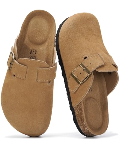 Image of Project Cloud 100% Genuine Leather Footbed Clogs for Women - Memory Foam Arch Support Slippers for Women - Trendy Slip-ons Women's Mules & Clogs Sandals