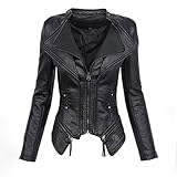 CHARACTERISCIC: Steam Punk Biker-Lederjacke, Reißverschluss, perfekte Passform, Ärmel Lange, Geben Sie Sie noch nie dagewesene neue Erfahrung ..