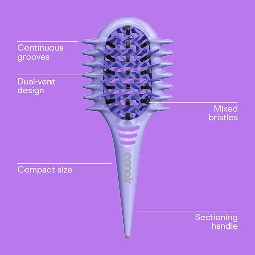 Image of Conair Curly Hair Brush, Mini Detangler for Loose Curls, Dual-Vent Design | Travel-size hairbrushes for women, ideal curl brush for wet /damp hair & on-the-go styling, gentle on loose curls /waves