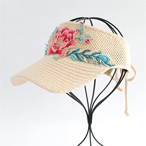Chapeau de soleil brodé pour femme : l'accessoire plage pliable
