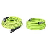 Flexzilla Pressure Washer Hose with M22 Fittings, 1/4 in. x 50 ft., ZillaGreen - HFZPW3450M-E & Garden Hose 5/8 in. x 50 ft, Heavy Duty, Lightweight, Drinking Water Safe, ZillaGreen - HFZG550YW-E