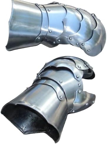 Dragon Slayer Clamshell Gauntlets Mitten Hand Armor Functional Gloves Pair Wearable Costume, Adult (Standard), Silver
