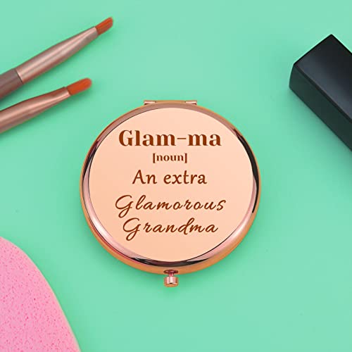 Espejo compacto redondo para maquillaje para abuela miniatura 5