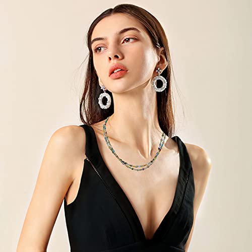 Plumiss Women Handmade Chakra Crystal Hematite Bead Strand 2 Layers Necklace #TOP5