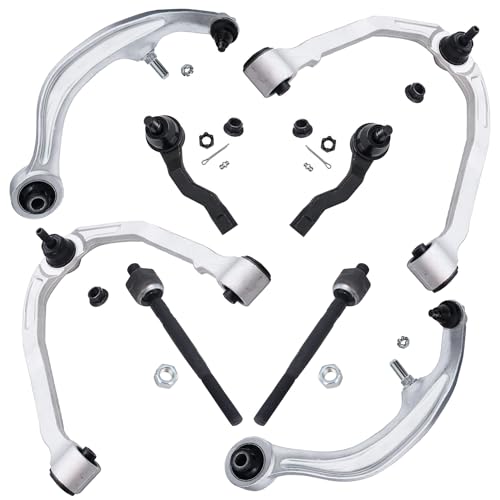 Image of Detroit Axle - 8pc Front End Control Arms Kit for 03-07 Infiniti G35, 03-09 Nissan 350Z, 4 Upper & Lower Control Arms 4 Tie Rods 2003 2004 2005 2006 2007 2008 2009 Replacement