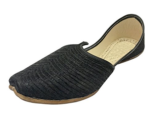 Step n Style Mens Khussa Shoes Mojari Ethnic Hippy Handmade Jaipuri Punjabi Jutti Black