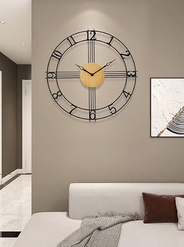 HYLR Nowoczesny minimalistyczny styl wiszący zegar metalowy wiszący zegar metalowy wiszący zegar wiszący salon sypialnia cichy zegar wiszący