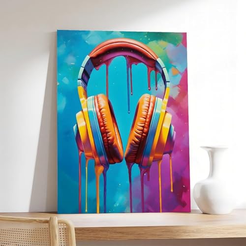 Impression sur toile de haute qualité casque graffiti déco chic