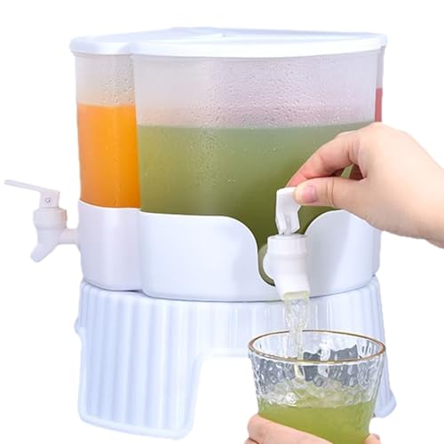 Dispensador de bebidas para nevera, jarra de agua para refrigerador, almacenamiento de bebidas frías, dispensador de té a prueba de fugas con gran capacidad para leche, vino, limonada, fácil acceso