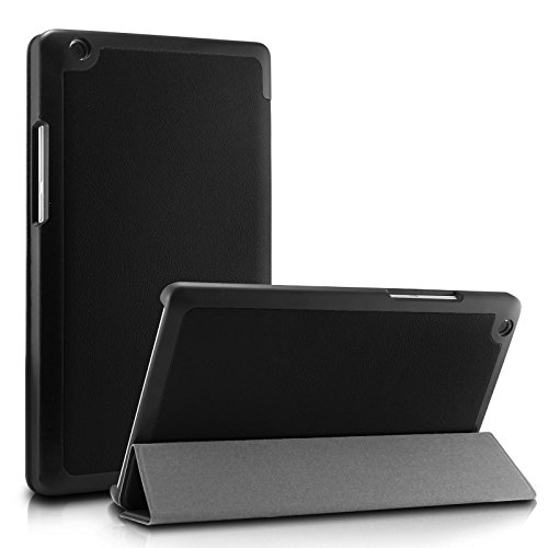 Infiland Lenovo Tab2 A8/ Tab3 8 Case, Ultra Slim Tri-Fold Stand Case Cover for Lenovo Tab 2 A8-50 2015 Release/Lenovo Tab 3 TB3-850F 2016 Release 8-Inch Tablet Only, Black