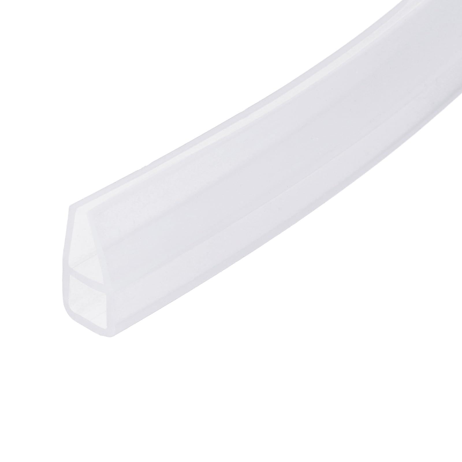 PATIKIL Shower Door Seal Strip (for 6mm Thick Glass, 3.3 m Long) U-Shape Silicone Rubber Frameless Glass Door Sealing Strip to Stop Leaks Flexible Weather Stripping Fits for Bathroom
