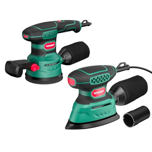 Orbital Sander 3.8Amp 450W, HYCHIKA 6 Variable Speeds Double Handle