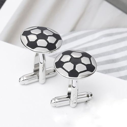HEMOTON 4 Piezas Mancuernillas de Fútbol para Hombre miniatura 5