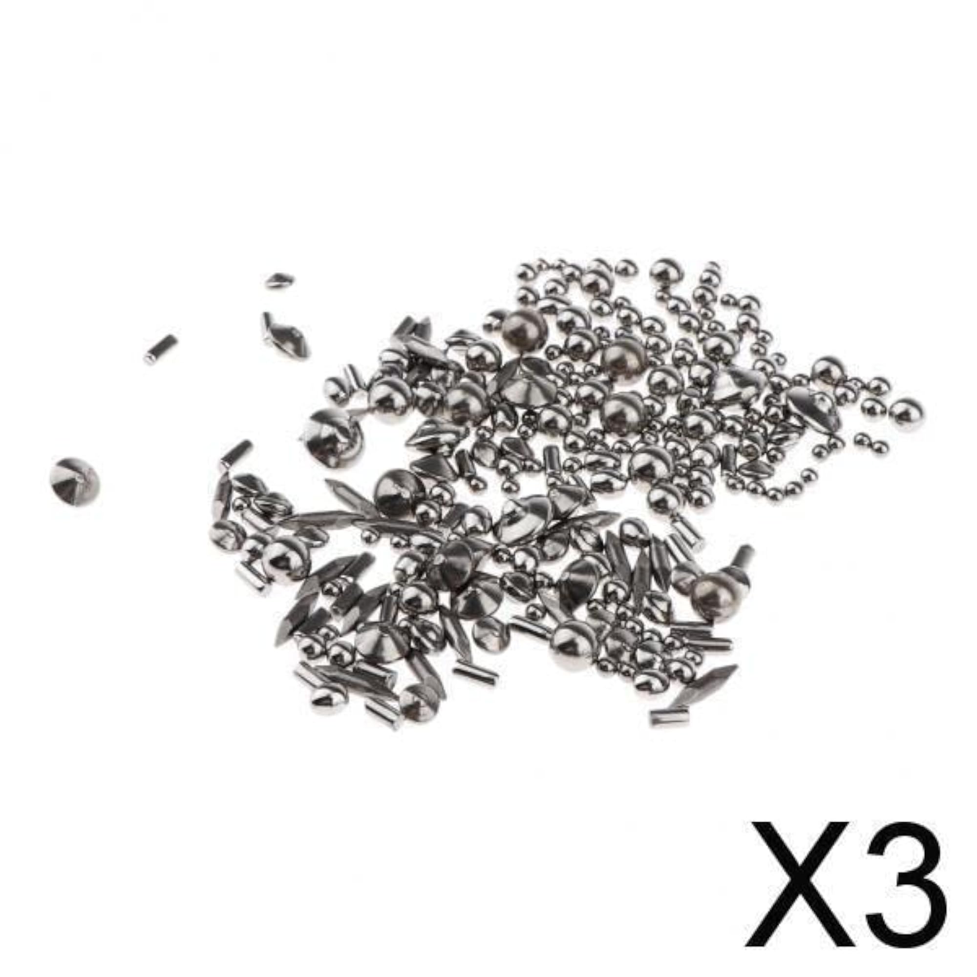 Assorted Stainless Steel Tumbling Media Shot Beads, 450g