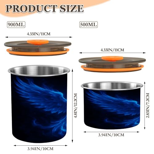 Contenedor de café hermético acero inoxidable 17oz azul miniatura 2