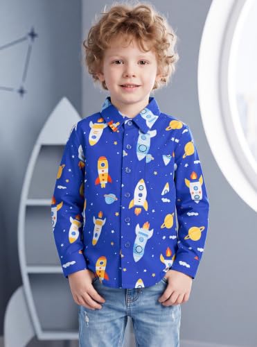 Image of Boys Hawaiian Button Down Shirt, Pure Combed Cotton Short Sleeve Size 3-15Y | Pure Combed Cotton, Smooth 60s yarn, Tagless Label, Pilling-Resistant, Shrink-Resistant, Fade-Resistant, Machine Washable