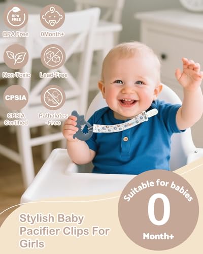 Image of ALVABABY Pacifier Clips 8 Pack Pacifier Binky Paci Holder Leashes for Baby Teethers 8DP18A