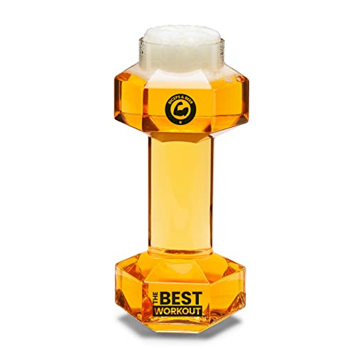 #Winning Hantel Bierglas – Kurzhantel Trinkglas für Fitness Fans – Lustiges Bier Geschenk für Männer & Bodybuilder – Gym Party Gag & Bizeps Training – Das leckerste Workout