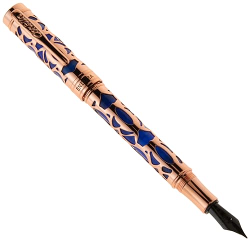 Conklin Endura Deco Crest stylo plume bleu pointe extra fine pour calligraphie