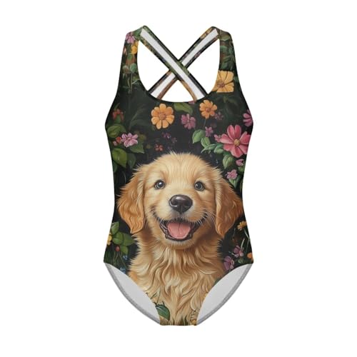 Image of One Piece Swimsuit Girls Cross-Back Bathing Suit 5-14Y Kids Swimwear Cute Swimsuits Sleeveless Bathing Suits