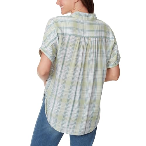Image of Gloria Vanderbilt Women's Daisy Short Sleeve High-Low Button Down Shirt Standard