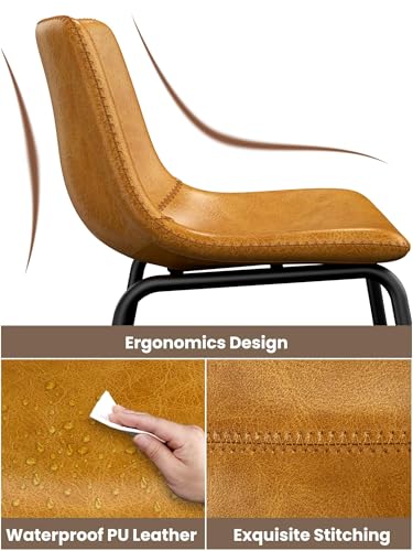 Image of 30in Bar Stools Counter Height Chairs Set of 3 (Whiskey Brown)