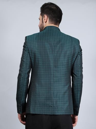 WINTAGE Poly Viscose (by Raymond's Ethnic) Green Bandhgala3