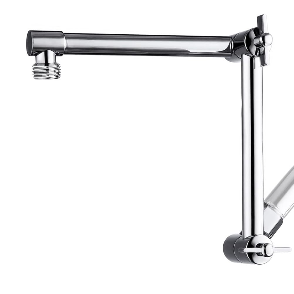 Asyduey Shower Head Extension Arm, Adjustable Extender With Lock Joint, Rise Or Lower Rainfall And Fixed Shower Head