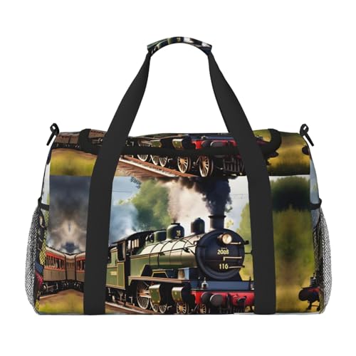 Sac de sport Steam Little Train noir grand compartiment One Size avec motif imprimé