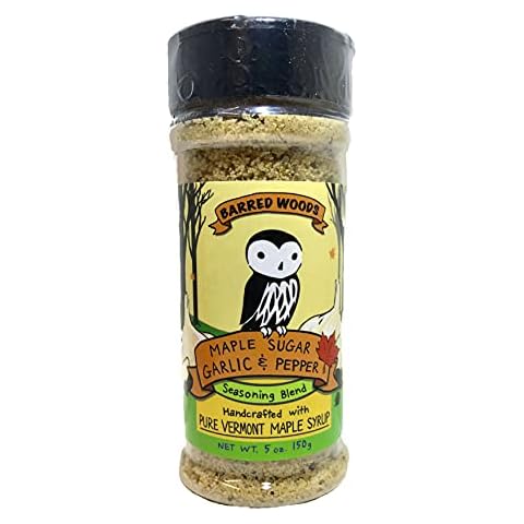 Maple Sugar Garlic Pepper - 5 oz Jar - Perfect Maple Seasoning - Barred Woods Maple Cover