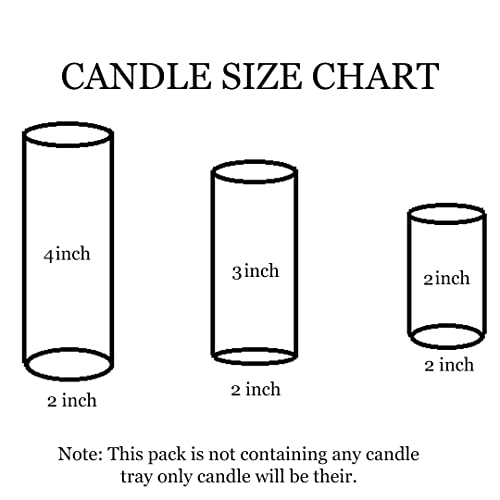 Image of Paraffin Wax Pillar Candles Perfect for Decoration of Dinner, Wedding Parties, Church, Spa, Restaurant, Smokeless Dripless Long Lasting(Set of 3, 2,3,4 inches)(Yellow)