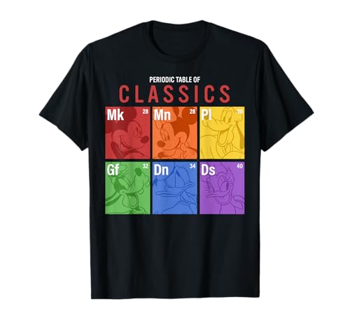 T-shirt Mickey Disney arc-en-ciel vêtement tableau périodique mode urbaine et originale