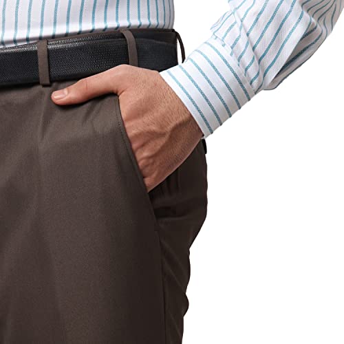 Image of Raymond Men's Polyviscose Blend Structure Pattern Slim Fit Flat Front Formal Trouser