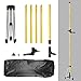 Huepar 12 Ft./3.7m Telescoping Pole with 1/4-Inch by 20-Inch Laser Mount for Rotary and Line Laser Level, Adjustable Telescoping Pole with Tripod - 5/8