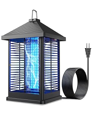 REOGLE Bug Zapper Indoor & Outdoor with Auto Smart Light Sensor, 4000V Electric Mosquito Zapper, Insect Fly Trapper, Covers 2100?sq?ft, IPX4 Waterproof Mosquito Lamp for Patio, Garage, Backyard, Porch