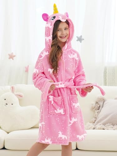 Image of Doctor Unicorn Soft Unicorn Hooded Bathrobe Sleepwear - Unicorn Gifts for Girls