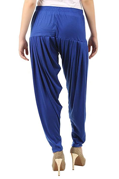 Image of Ultra Soft Rayon Viscose Solid Attractive Pleated Pattern Casual wear Patiala Pants for Womens