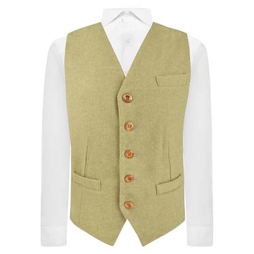 Gilet en laine tissée King & Priory Tweed élégant pour homme