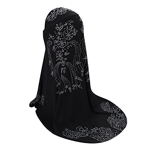 SIQITECHNO Elegant Hijab for Women Muslim Turban Scarf Islamic Headscarf Muslimah Turban Arabian Headwear Eid Scarf Shawl4