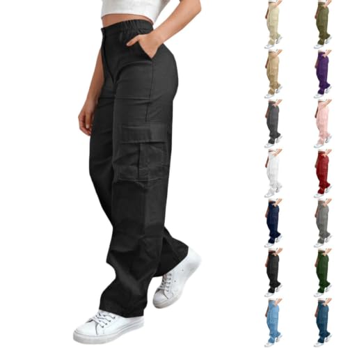 Womens Cargo Pants with Pockets Loose Fit Elastic Waist Baggy Hiking Pants - image 1