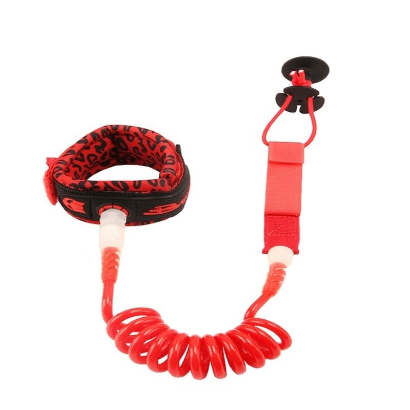 LZM-DIEWLEI Surfboard Leash TPU Bodyboard Leash Premium Surfboard Legrope Coiled Footstrap Retractable Board Security Leashes for Shortboard, Longboard, Paddleboard