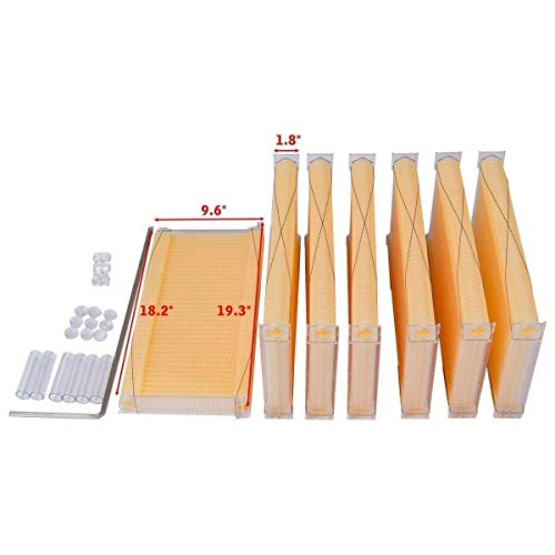 Image of Lwestine Flow Hive Beehive kit Automatic Wooden bee hive House kit Beehive Boxes with 7 Peice Comb Honey Frames for Beginning and Professional Beekeepers