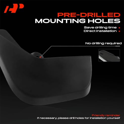 Image of A-Premium Mud Flaps Compatible with Audi | for Audi A6 2006-2011 Sedan, No Drilling Required Mud Guards with Hardware Accessories, Set of 4 Front and Rear