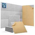 12Pack Acoustic wall Panels Panels 0.4" x 12" x 12" Soundproof Wall Panels Noise High Density Sound Dampening Panels Panels for Home Office Recoding Studio with self Adhesive Acoustic Panels.