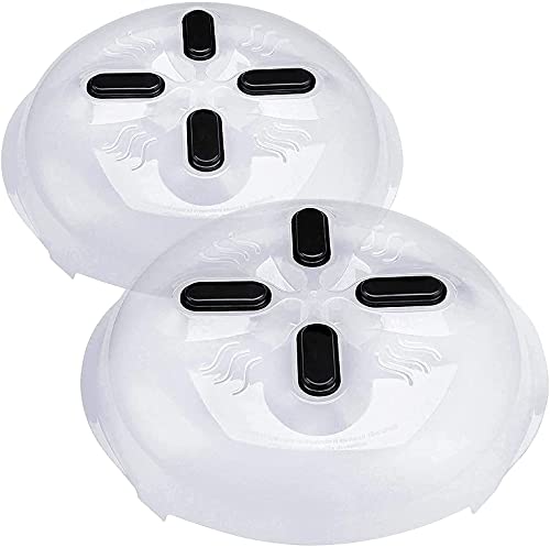 Microwave Splatter Cover with Magnet,2Pack Microwave Cover for Food,Microwave Plate Guard Lid with Steam Vent Adsorbed Function,Microwave Lid Prevent Splatter Cover,12 Inch